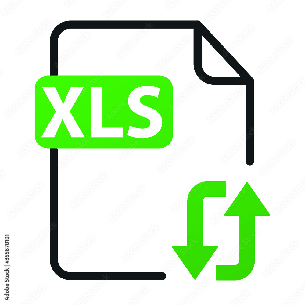 The XLS icon. File format symbol. Flat Vector illustration The XLS icon. File format symbol. Flat Vector illustration