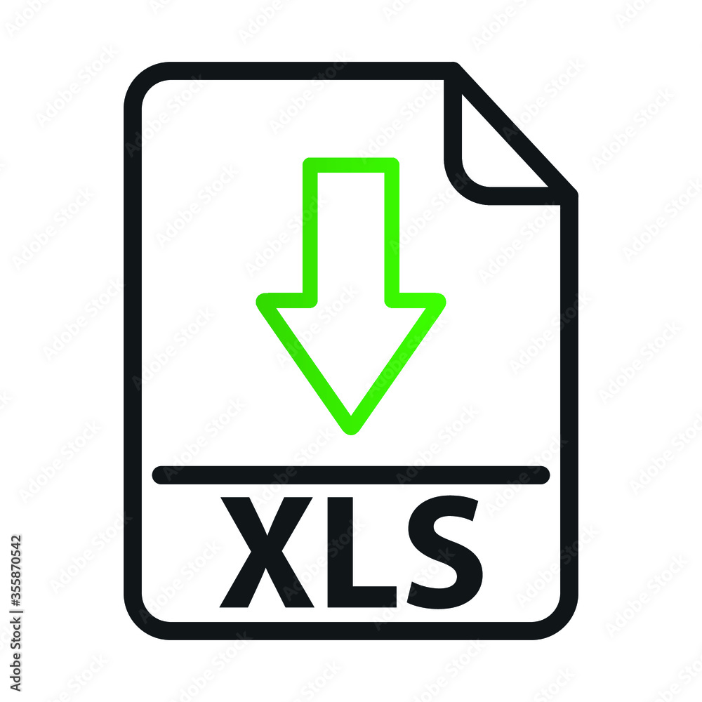 The XLS icon. File format symbol. Flat Vector illustration The XLS icon. File format symbol. Flat Vector illustration