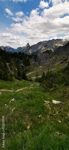 Ausflug in die Alpen bei sch  nstem Wetter - Alpenpanorama