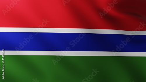 Large Flag of Gambia fullscreen background in the wind © ShkYo30