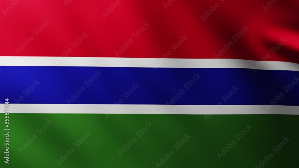 Large Flag of Gambia fullscreen background fluttering in the wind Large Flag of Gambia fullscreen background fluttering in the wind
