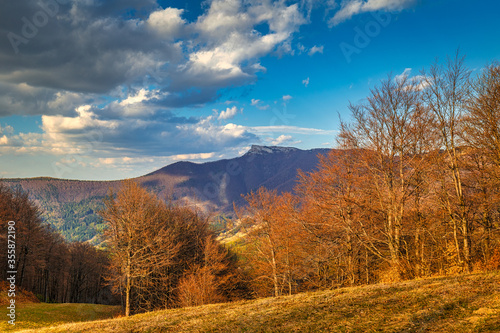 Klak hill, a distinctive rocky peak on the main ridge of the southern part of Mala Fatra mountain, Slovakia, Europe.