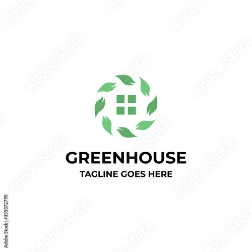 green house logo icon vector template