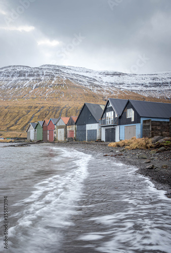 Houses near the Beach - Faroe islands photo