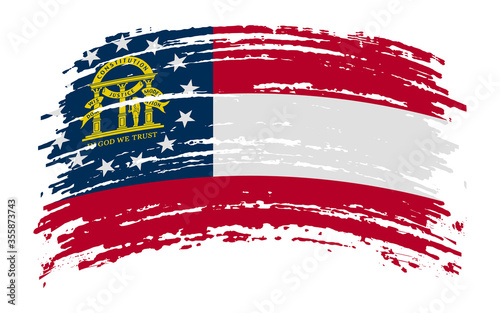 Georgia flag in grunge brush stroke, vector