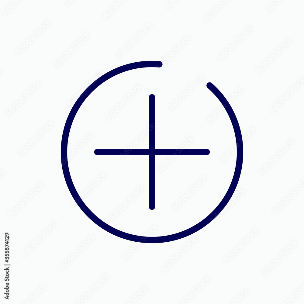 Fototapeta premium Outline add button icon.Add button vector illustration. Symbol for web and mobile