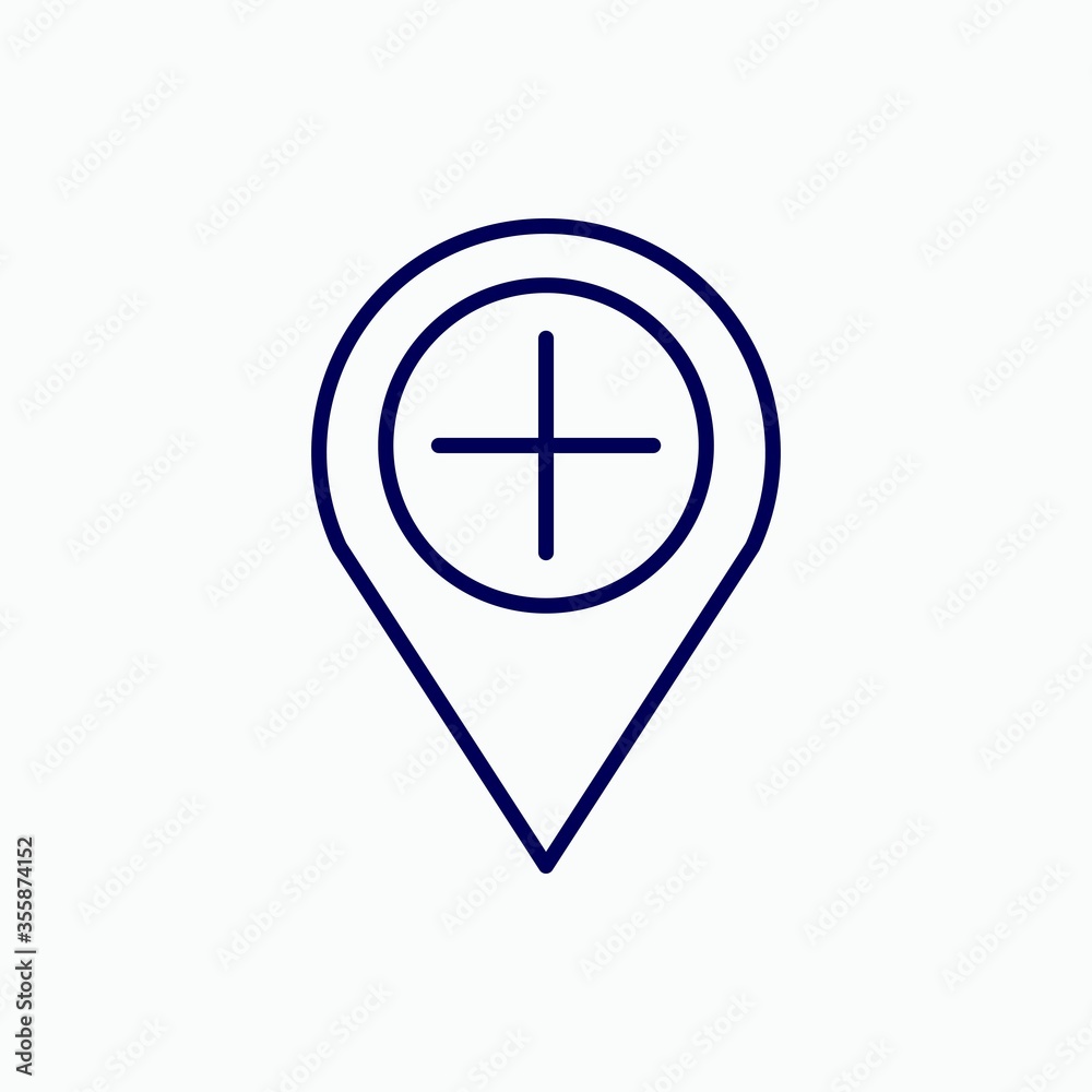 Outline add location icon.Add location vector illustration. Symbol for web and mobile Outline add location icon.Add location vector illustration. Symbol for web and mobile