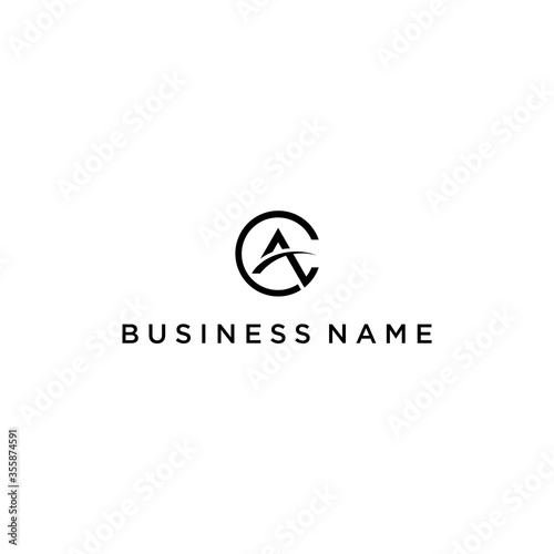 initial ac logo,ca vector with flat line concept design