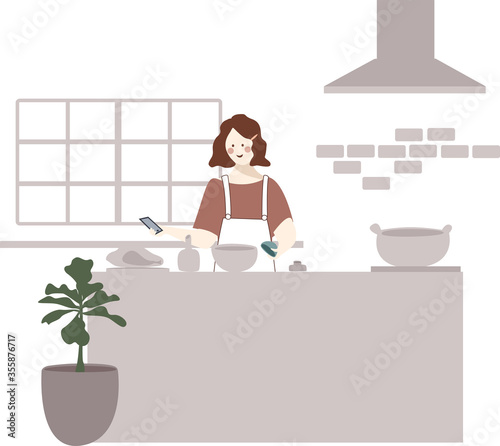 vector work from home chef
