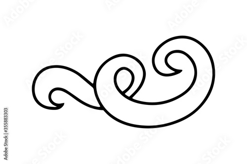 Outline wave icon isolated on white. Doodle hand drawing art line. Sketch vector stock illustration. EPS 10