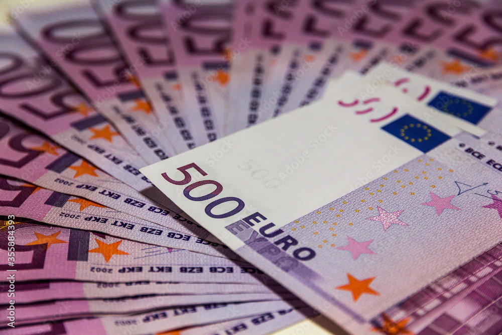 A pile of 500 (fivehundred) Euro banknotes A pile of 500 (fivehundred) Euro banknotes