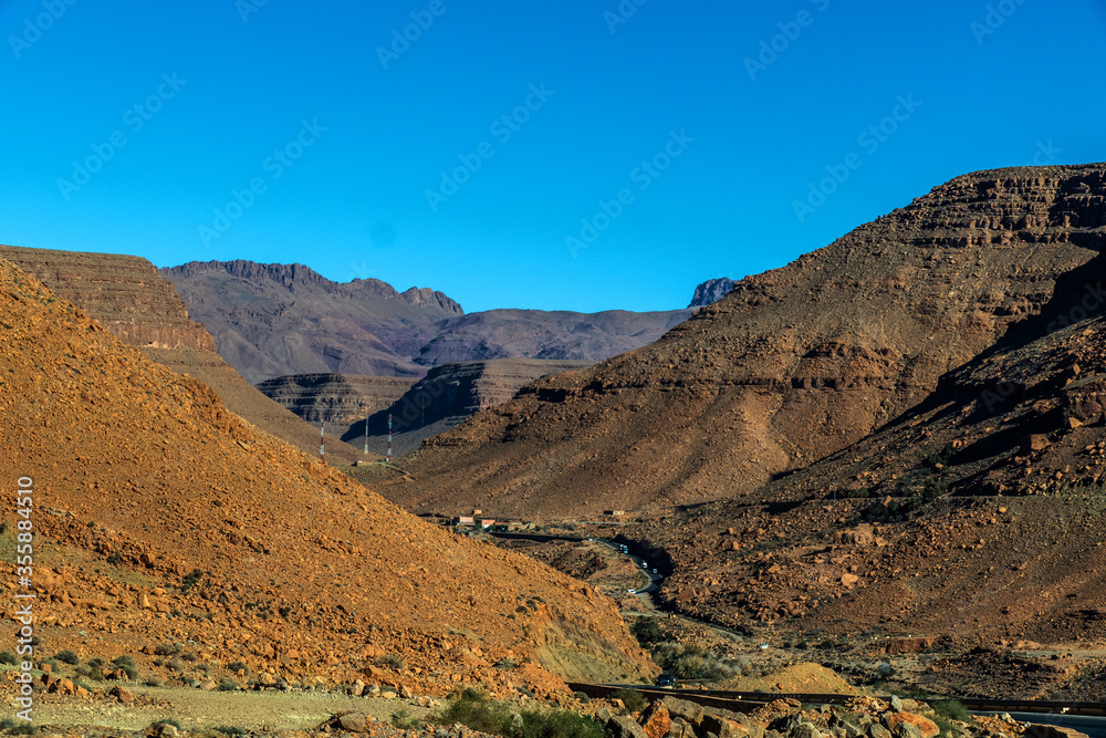 Naklejka premium Mountain view in High Atlas, Morocco 