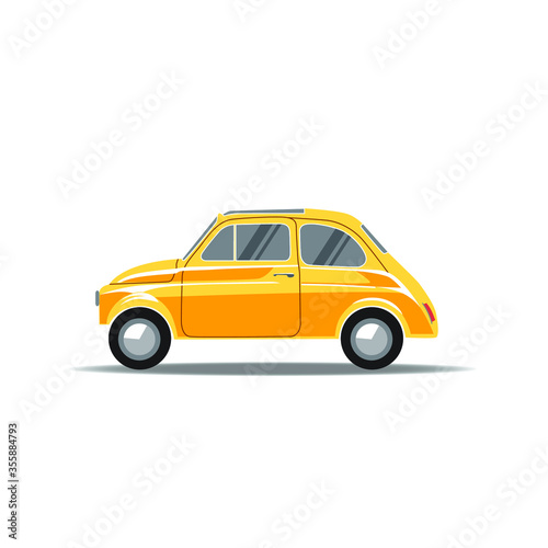 Yellow car isolated on white vector illustration