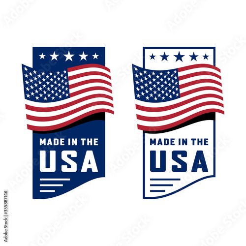 Made in the USA stamp, icon, sign, label. Vector illustration