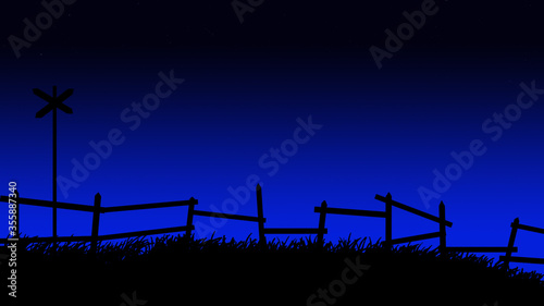 silhouette of fence