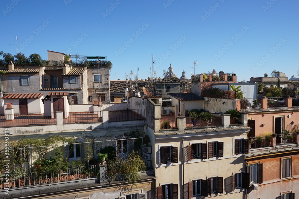 Top view of Rome City , Italy - イタリア ローマの街並み　屋根