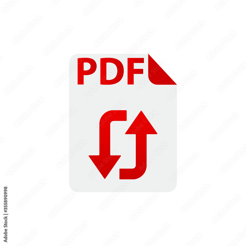 Fototapeta premium PDF File Download and Upload Document Icon Vector Logo Template 