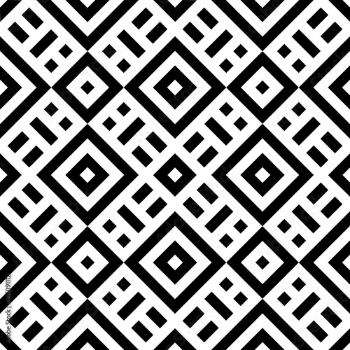 Tribe motif. Ethnic wallpaper. Ancient mosaic. Ethnical folk image. Tribal ornament. Embroidery background. Digital paper, web design, textile print, backdrop. Seamless abstract art. Vector artwork.