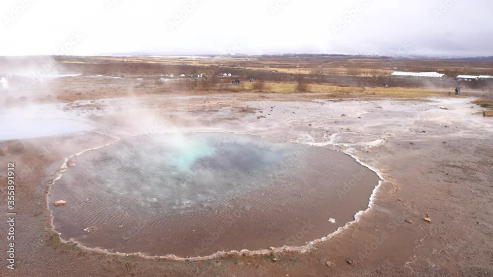 Geyser Valley in the southwest of Iceland. The famous tourist