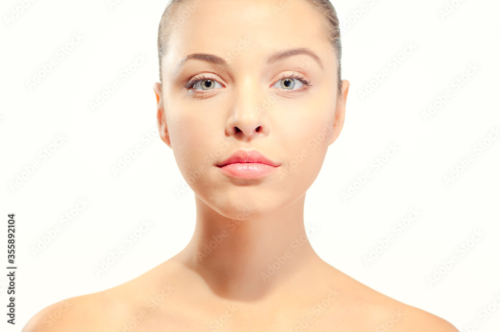 beautiful young shirtless woman looking at camera beautiful young shirtless woman looking at camera