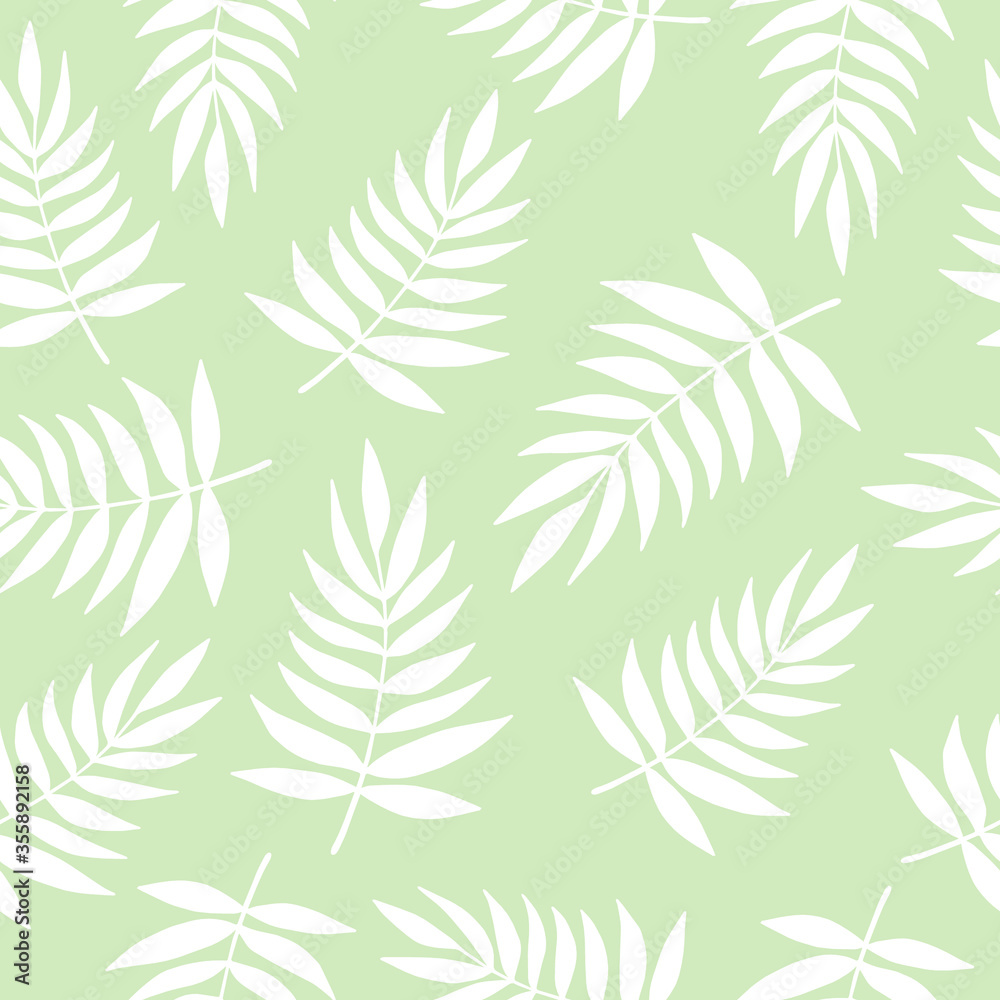Tropical palm leaves. Vector illustration. Seamless pattern.	
