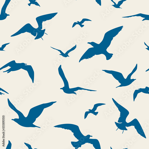 Seagulls seamless pattern