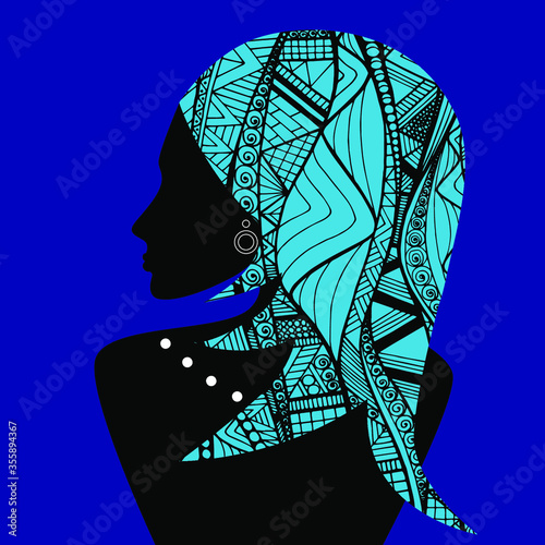 Girl fashion silhouette profile. Vector illustration.