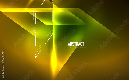 Dynamic neon shiny abstract background. Trendy abstract layout template for business or technology presentation, internet poster or web brochure cover, wallpaper