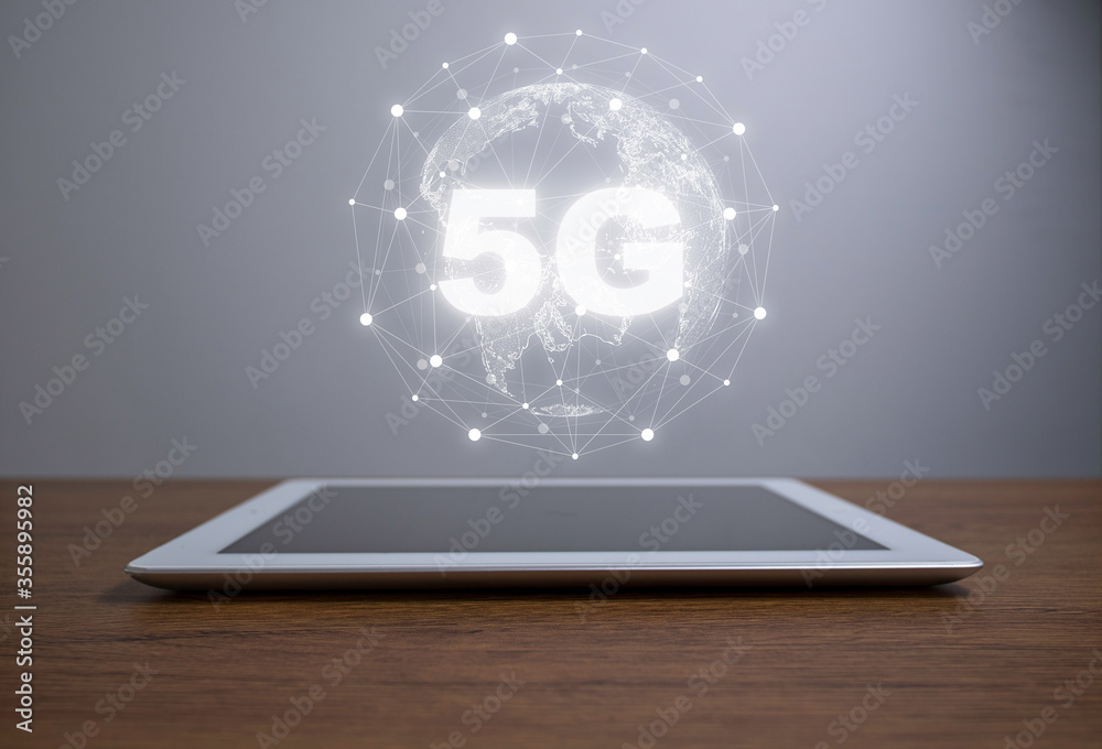 Virtual world with 5G connection on tablet. Global communication change and big transformation to internet of things. Virtual world with 5G connection on tablet. Global communication change and big transformation to internet of things.