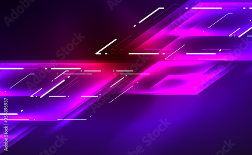 Dynamic neon shiny abstract background. Trendy abstract layout template for business or technology presentation, internet poster or web brochure cover, wallpaper