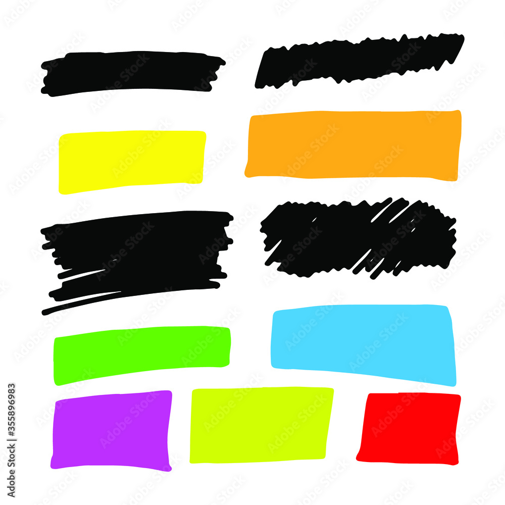 Highlighter colored set of text highlighters. Highlighter colored set of text highlighters.