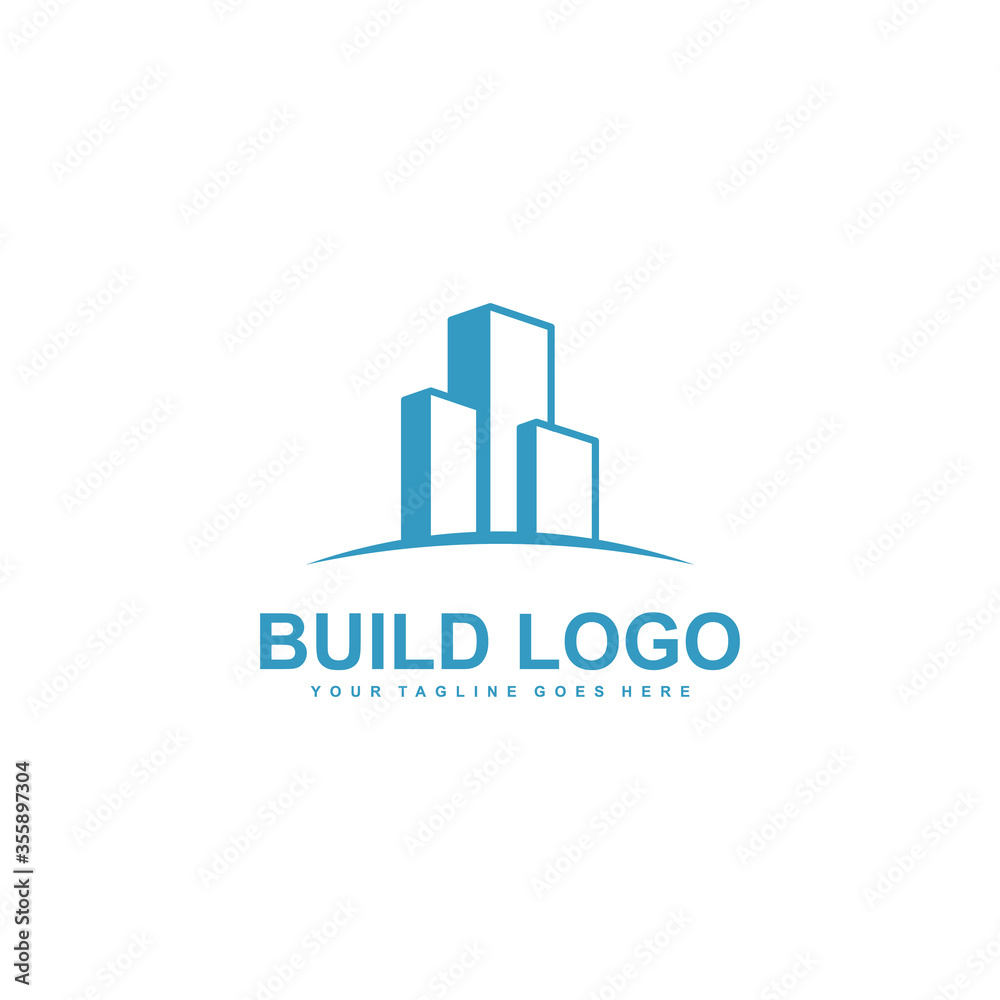 Simple building vector logo concept	