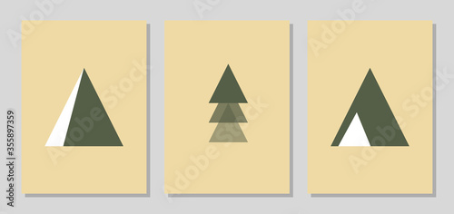 Free Download Collection of minimalist hill forest trees and campsites. Minimal modern posters, forms of wall art, print art, and everything related to decoration - GFXLoad