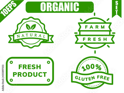 Eco logo. Organic product logo. Vegan product logo. Natural logo.