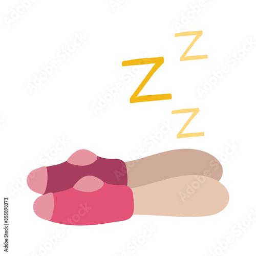 legs sleeping flat style icon