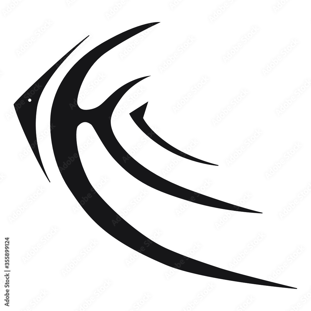 Obraz premium Fish logo creative design. Black shape on wihite background. Vector illustration.