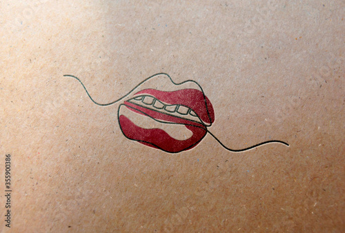 Lips and teeth logo for beautician and dentist