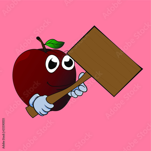 apple fruit mascot gesture good for advertising and explanation