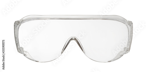 Industrial safety glasses isolated on white.