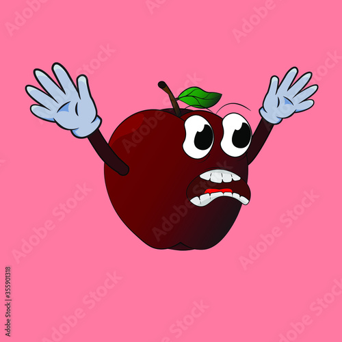 apple fruit mascot gesture good for advertising and explanation
