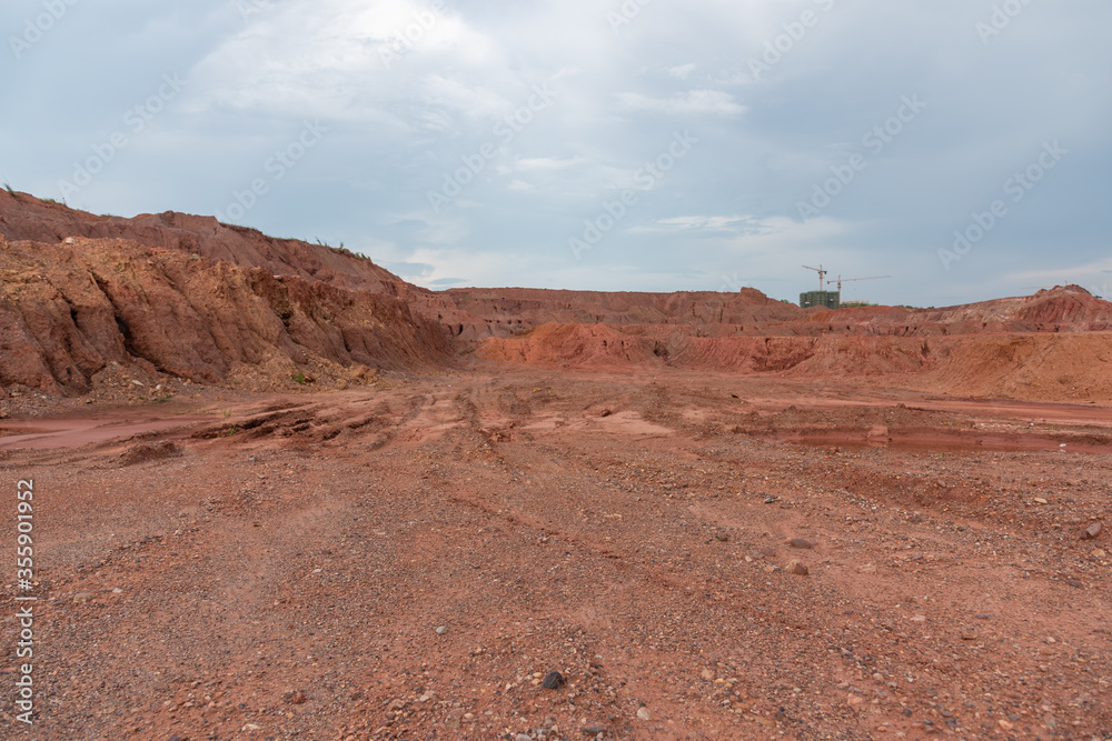 Fototapeta premium Wilderness gravel sand mound landscape