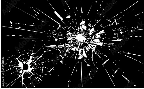 Broken glass, cracks, bullet marks on glass. High resolution. Texture glass with black hole. You can easy change colors or sizes. Only commercial use