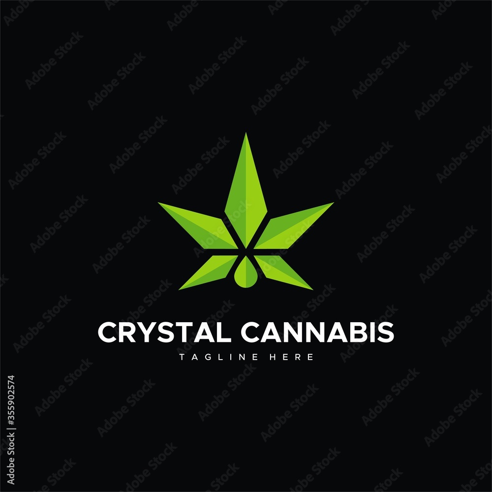 Crystal cannabis logo design unique