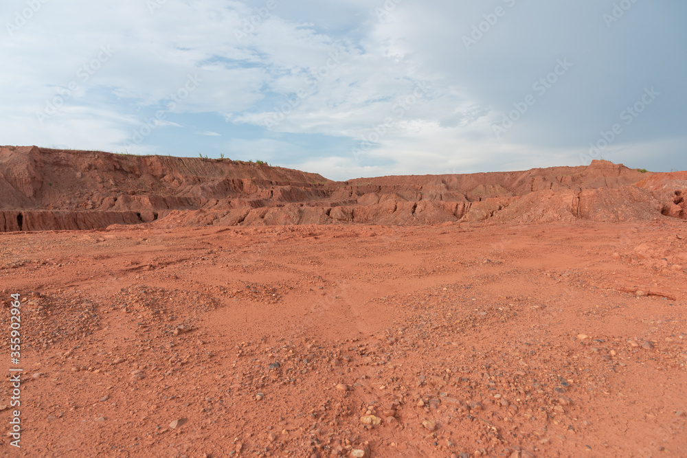 Gobi desert mud surface horizon landscape Gobi desert mud surface horizon landscape