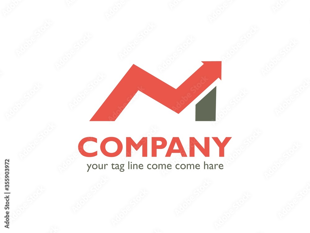M letter logo design for accounting company Finance Logo Design Vector Illustration