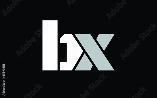 bx or xb Letter Initial Logo Design, Vector Template photo