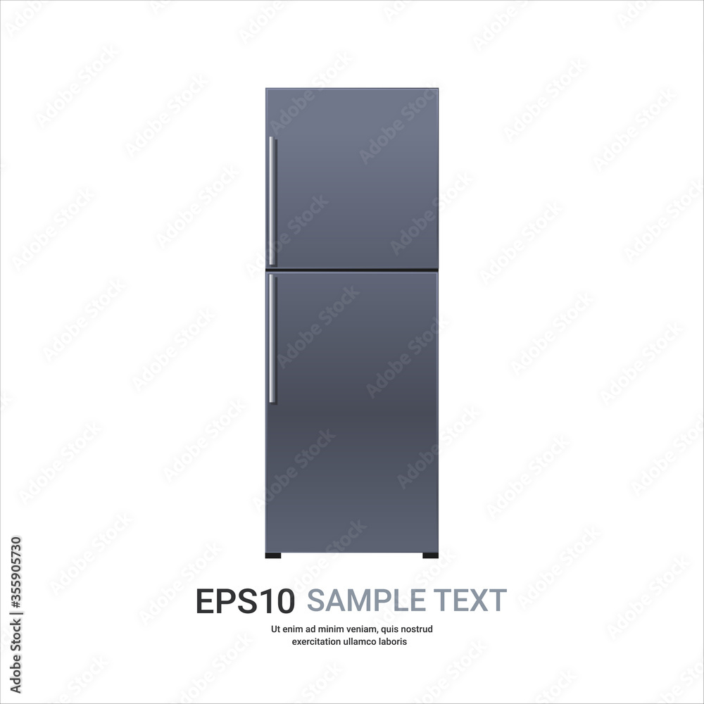 stainless steel refrigerator double door fridge freezer modern kitchen household home appliance concept isolated copy space vector illustration stainless steel refrigerator double door fridge freezer modern kitchen household home appliance concept isolated copy space vector illustration