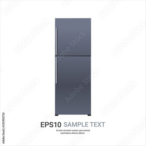 stainless steel refrigerator double door fridge freezer modern kitchen household home appliance concept isolated copy space vector illustration