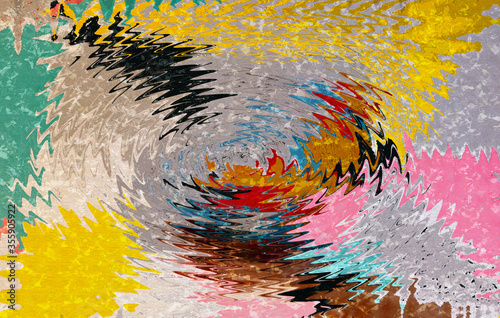 Abstract multicolored and marble painting  wall, Texture noise stripe retro background, Synaesthesia modern art digital paint blurred for background