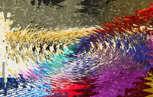 Abstract multicolored and marble painting  wall, Texture noise stripe retro background, Synaesthesia modern art digital paint blurred for background